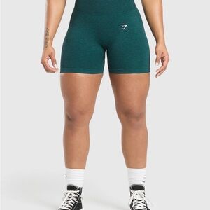 Gymshark Teal Athletic Shorts High-Waisted Performance LIFT SEAMLESS SHORTS